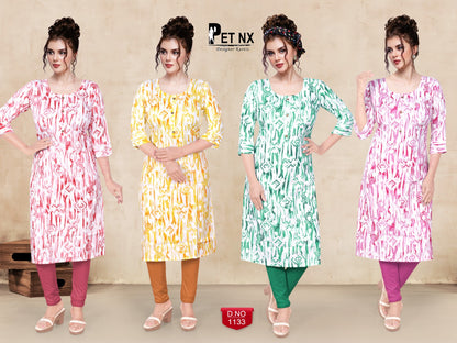 New-Pet-Nx Premnath Rayon Knee Length Kurtis