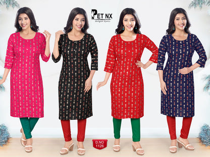 New-Pet-Nx Premnath Rayon Knee Length Kurtis