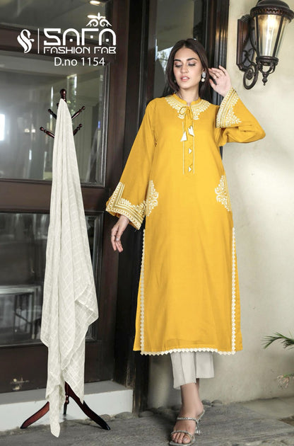 New 1154 Safa Fashion Fab Voile Pakistani Readymade Suits