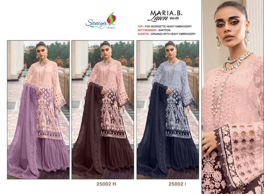 New 25002 Saniya Trendz Georgette Pakistani Salwar Suits