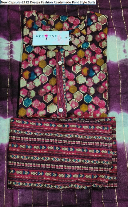 New Capsule-2112 Dveeja Fashion Readymade Pant Style Suits