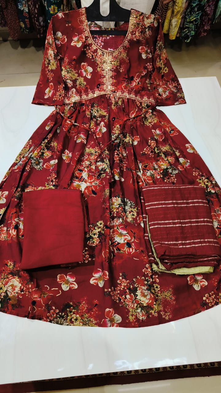 New Cherry Series Dveeja Fashion Modal Chanderi Readymade Pant Style Suits