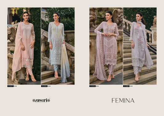 New Femina Zaveri Soft Organza Readymade Pant Style Suits
