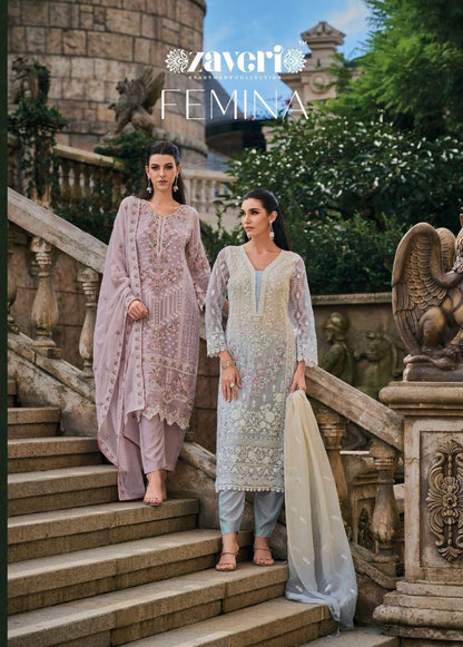New Femina Zaveri Soft Organza Readymade Pant Style Suits