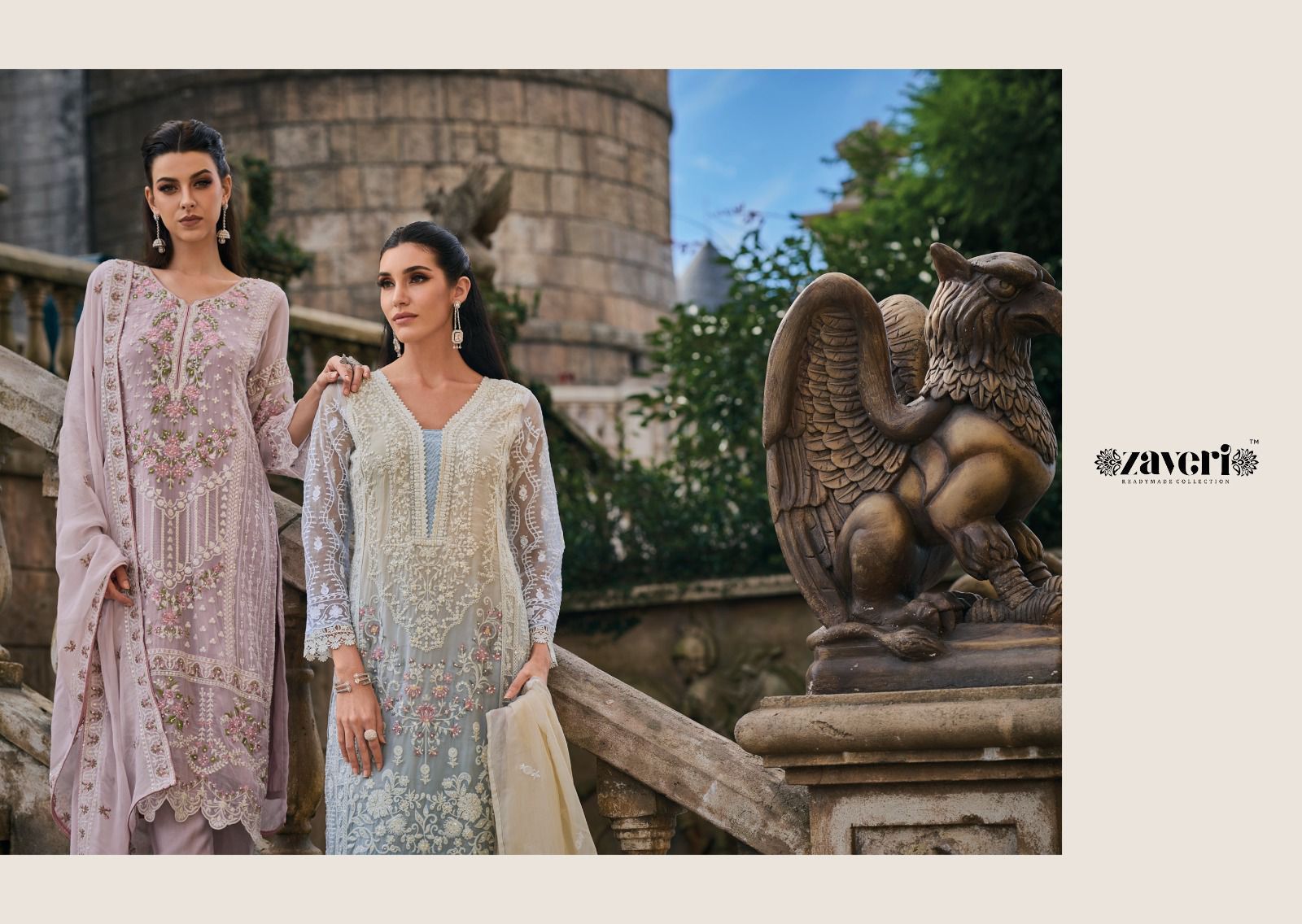 New Femina Zaveri Soft Organza Readymade Pant Style Suits