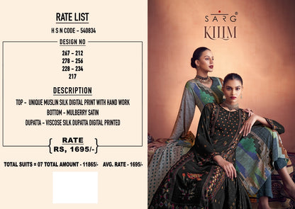 New Kilim Sarg Muslin Pant Style Suits