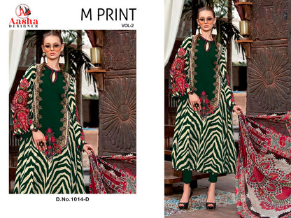 New M Print Vol 2-1014 Aasha Designer Cotton Pakistani Patch Work Suits