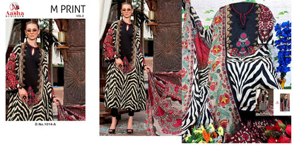 New M Print Vol 2-1014 Aasha Designer Cotton Pakistani Patch Work Suits