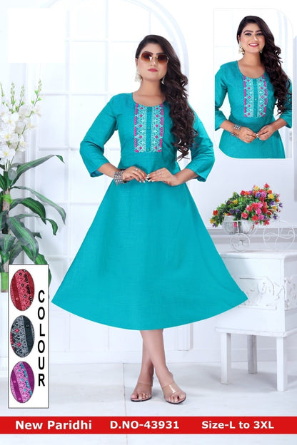 New Paridhi Zoya Rayon Anarkali Kurtis