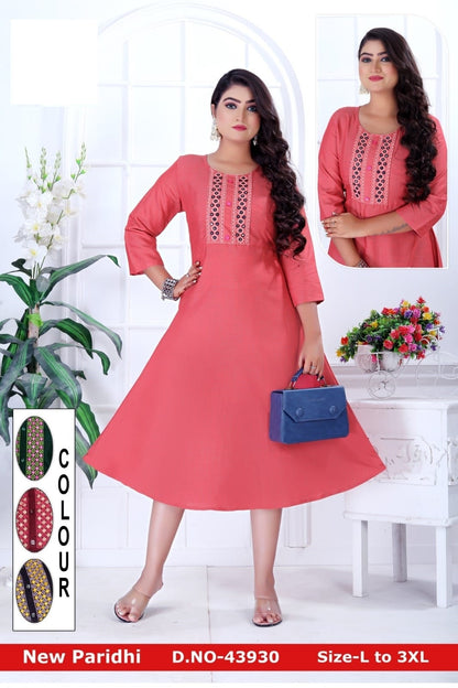 New Paridhi Zoya Rayon Anarkali Kurtis