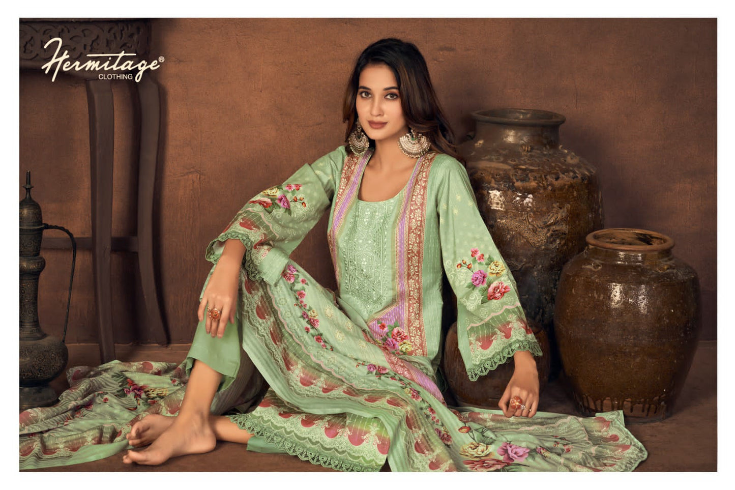 New Roz Meher Hermitage Clothing Lawn Cotton Karachi Salwar Suits