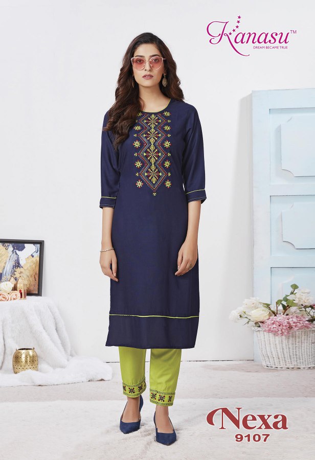 Nexa Kanasu Rayon Kurti Pant Set