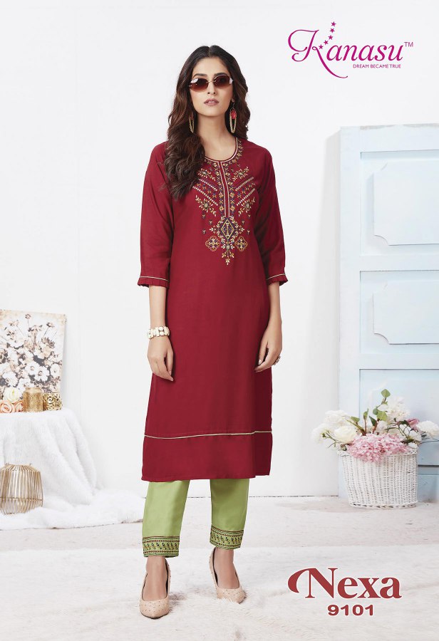 Nexa Kanasu Rayon Kurti Pant Set