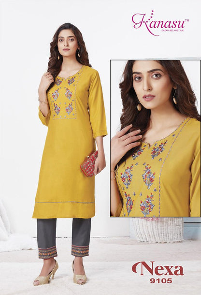 Nexa Kanasu Rayon Kurti Pant Set