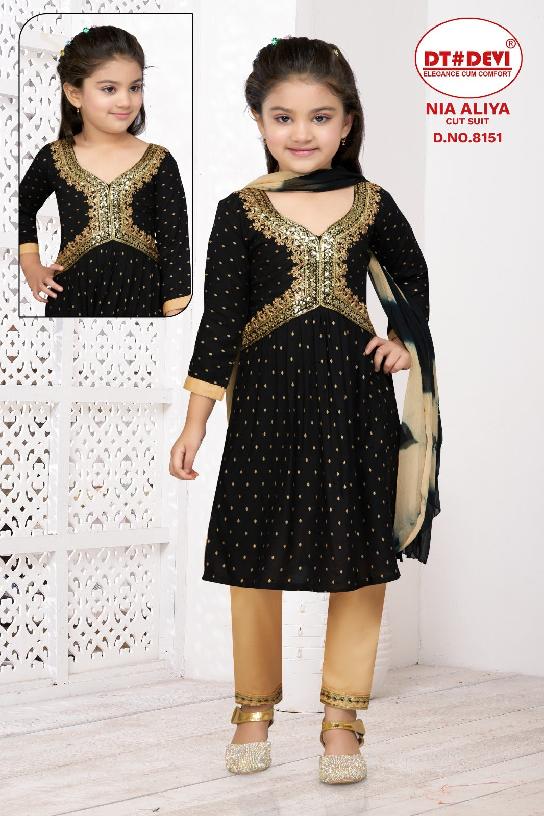 Nia-8151 Dt Devi Rayon Girls Readymade Pant Suits