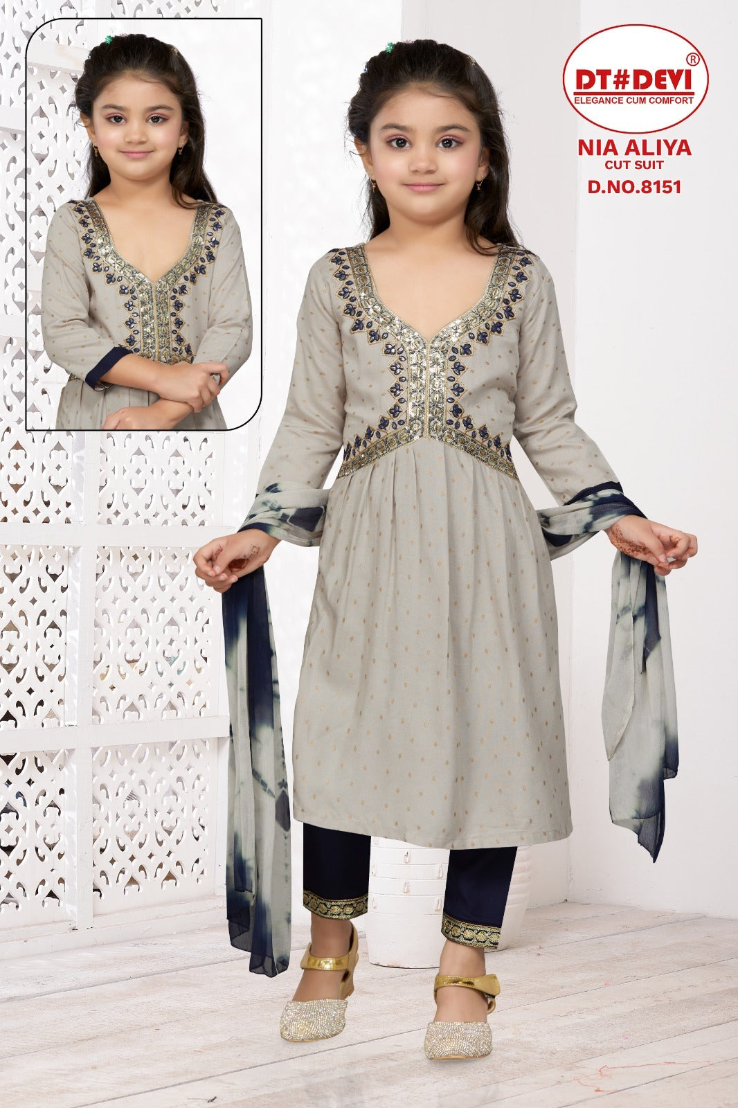 Nia-8151 Dt Devi Rayon Girls Readymade Pant Suits