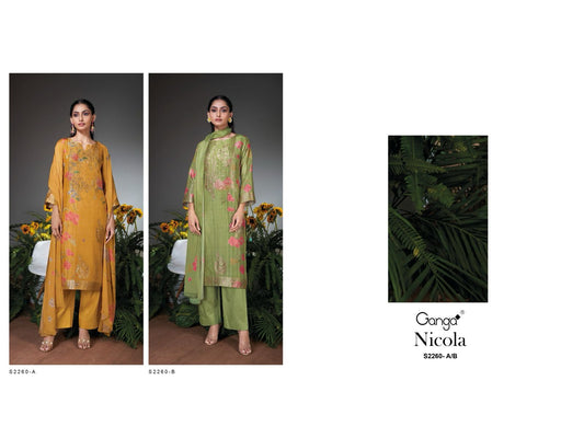 Nicola 2260 Ganga Russian Silk Plazzo Style Suits