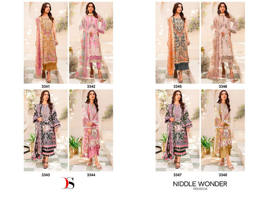 Niddle Wonder Premium Deepsy Cotton Pakistani Patch Work Suits