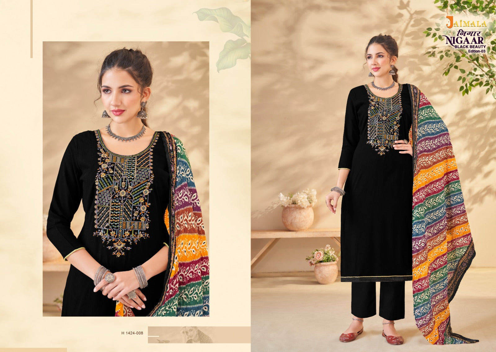 Nigaar Black Beauty Edition 3 Jaimala Rayon Pant Style Suits