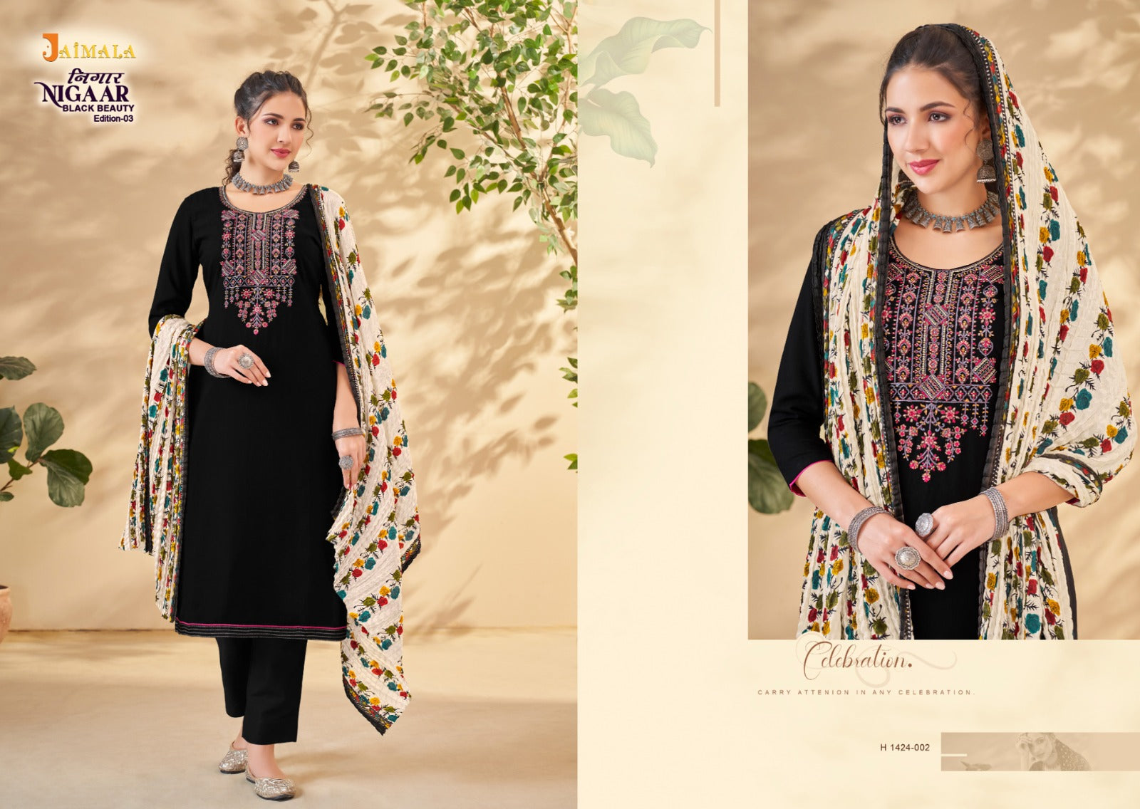 Nigaar Black Beauty Edition 3 Jaimala Rayon Pant Style Suits