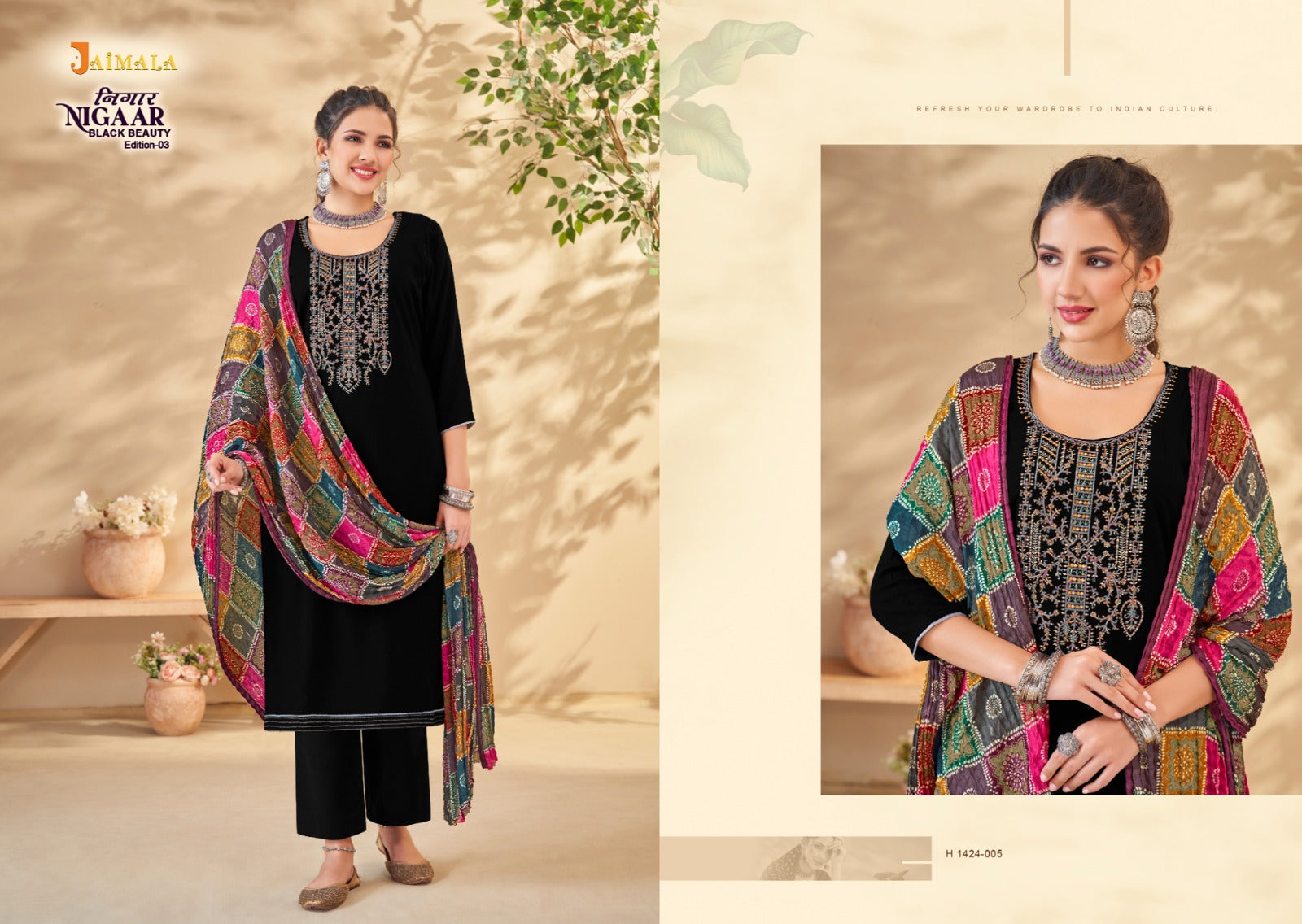 Nigaar Black Beauty Edition 3 Jaimala Rayon Pant Style Suits