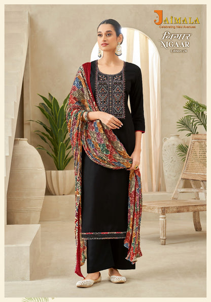 Nigaar Edition-24 Jaimala Reyon Pant Style Suits