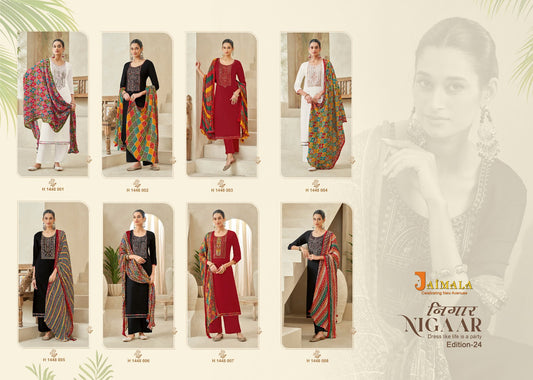 Nigaar Edition-24 Jaimala Reyon Pant Style Suits