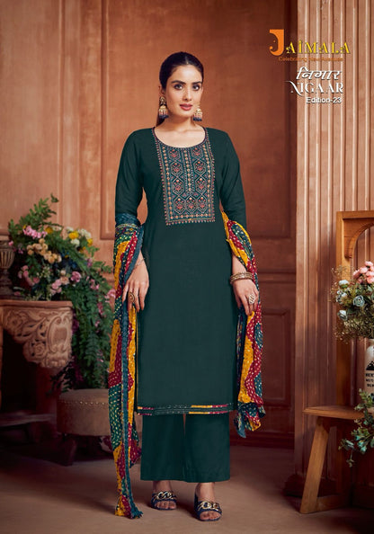 Nigaar Edition 23 Jaimala Rayon Slub Plazzo Style Suits