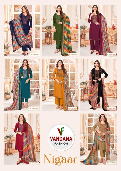 Nigaar Vandana Reyon Pant Style Suits