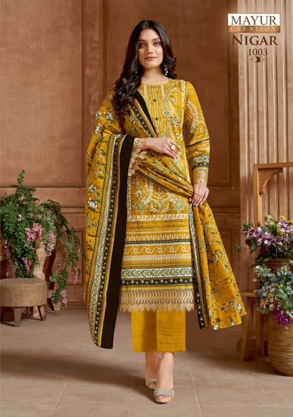 Nigar Vol 1 Mayur Creation Cotton Pant Style Suits