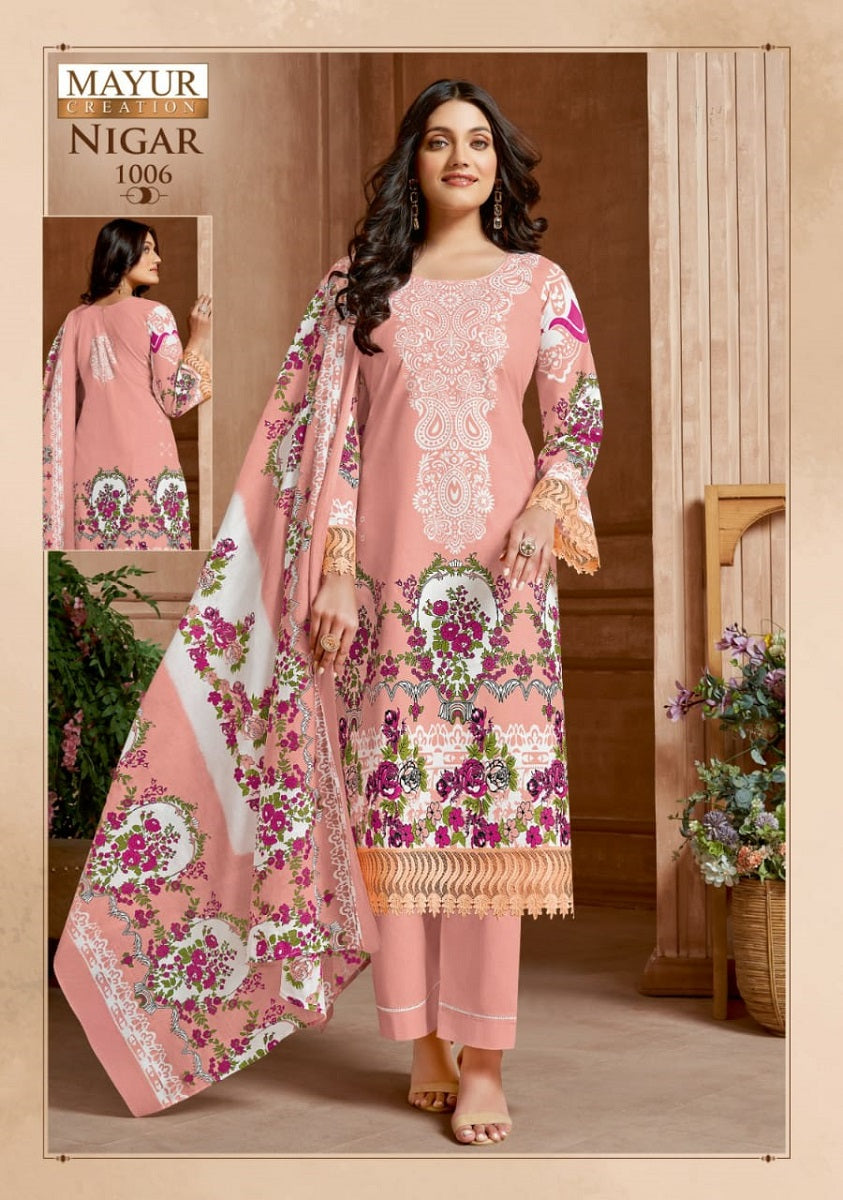 Nigar Vol 1 Mayur Creation Cotton Pant Style Suits