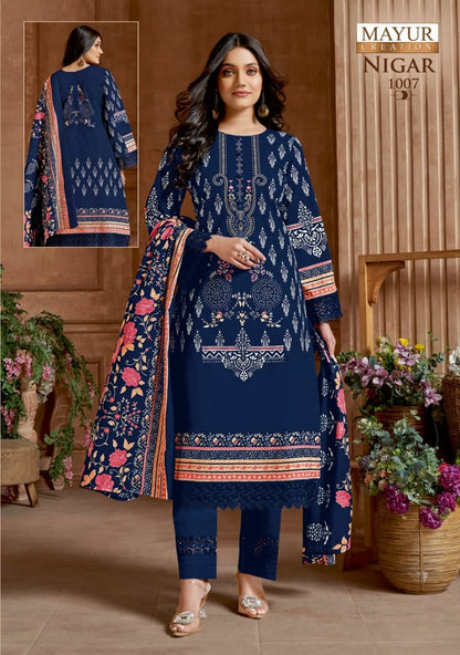 Nigar Vol 1 Mayur Creation Cotton Pant Style Suits