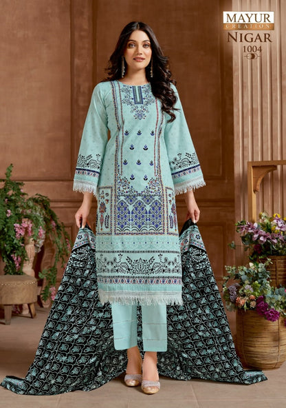 Nigar Vol 1 Mayur Creation Cotton Pant Style Suits
