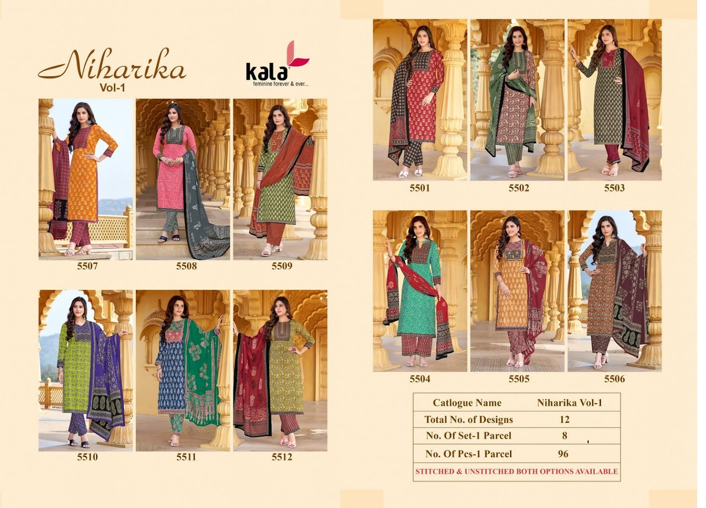 Niharika Vol 1 Kala Cotton Dress Material