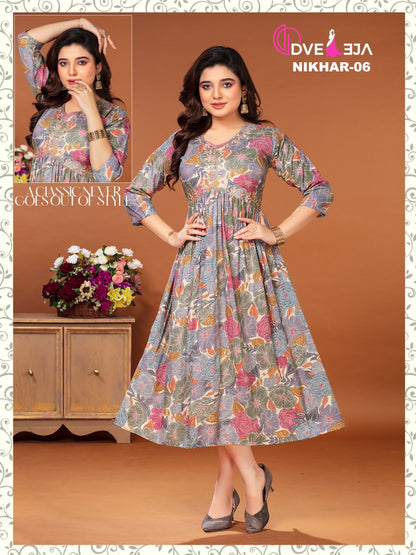 Nikhar Dveeja Fashion Rayon Anarkali Kurtis