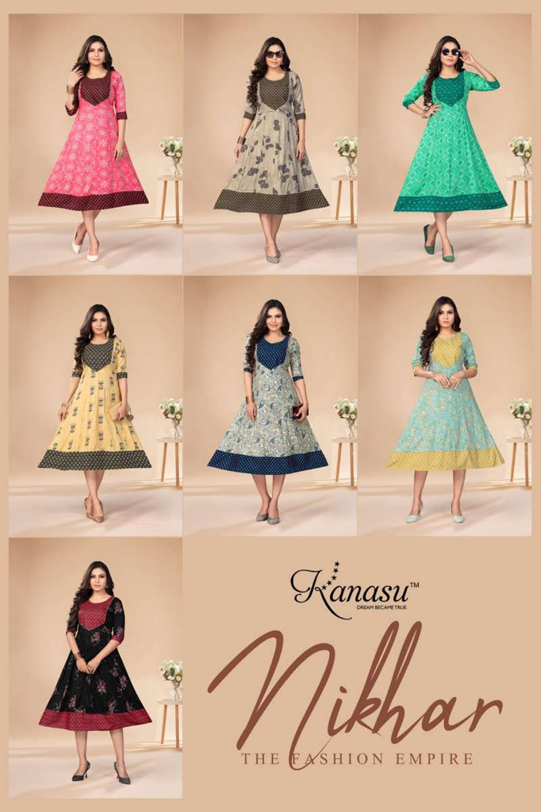 Nikhar Kanasu Rayon Anarkali Kurtis