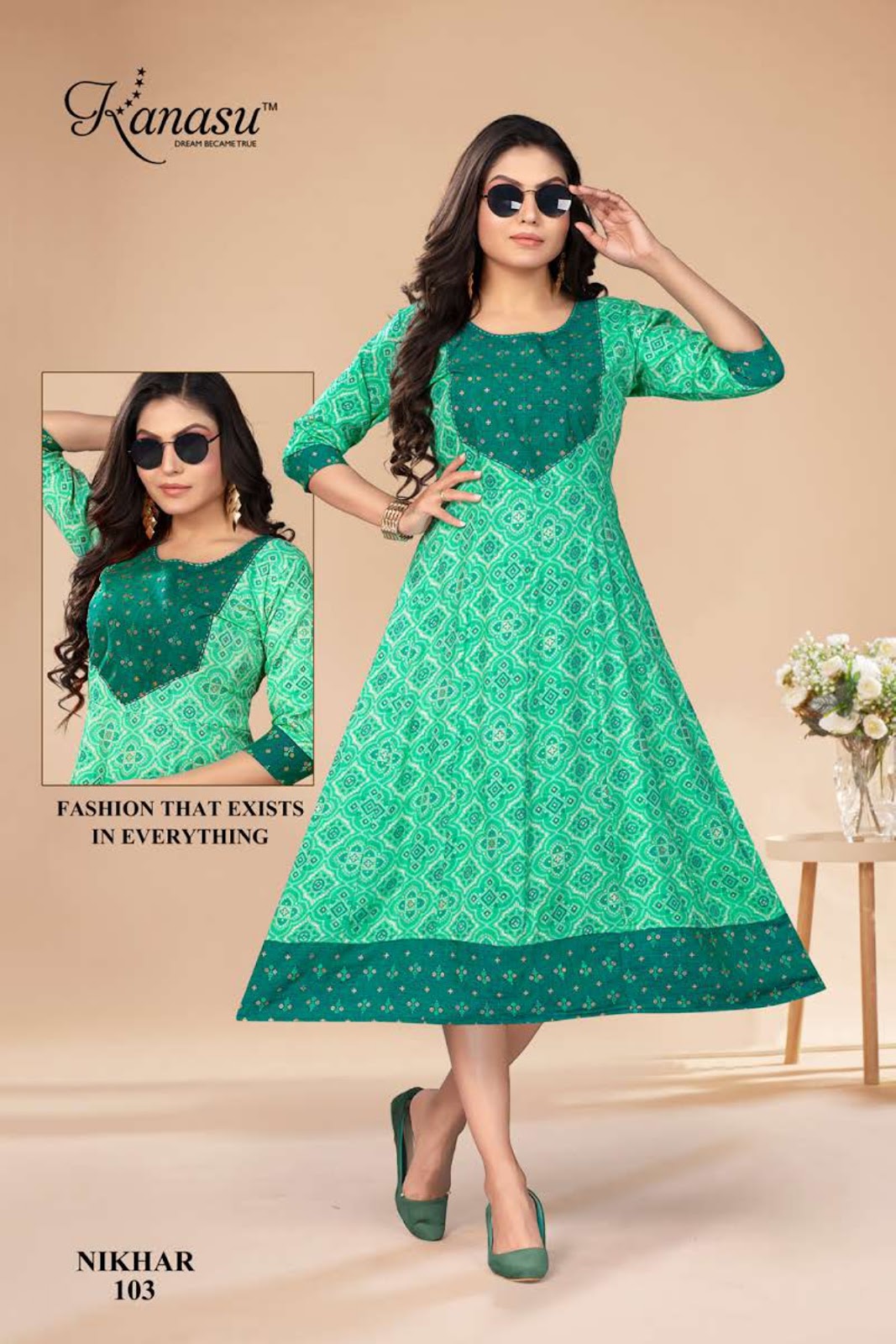 Nikhar Kanasu Rayon Anarkali Kurtis