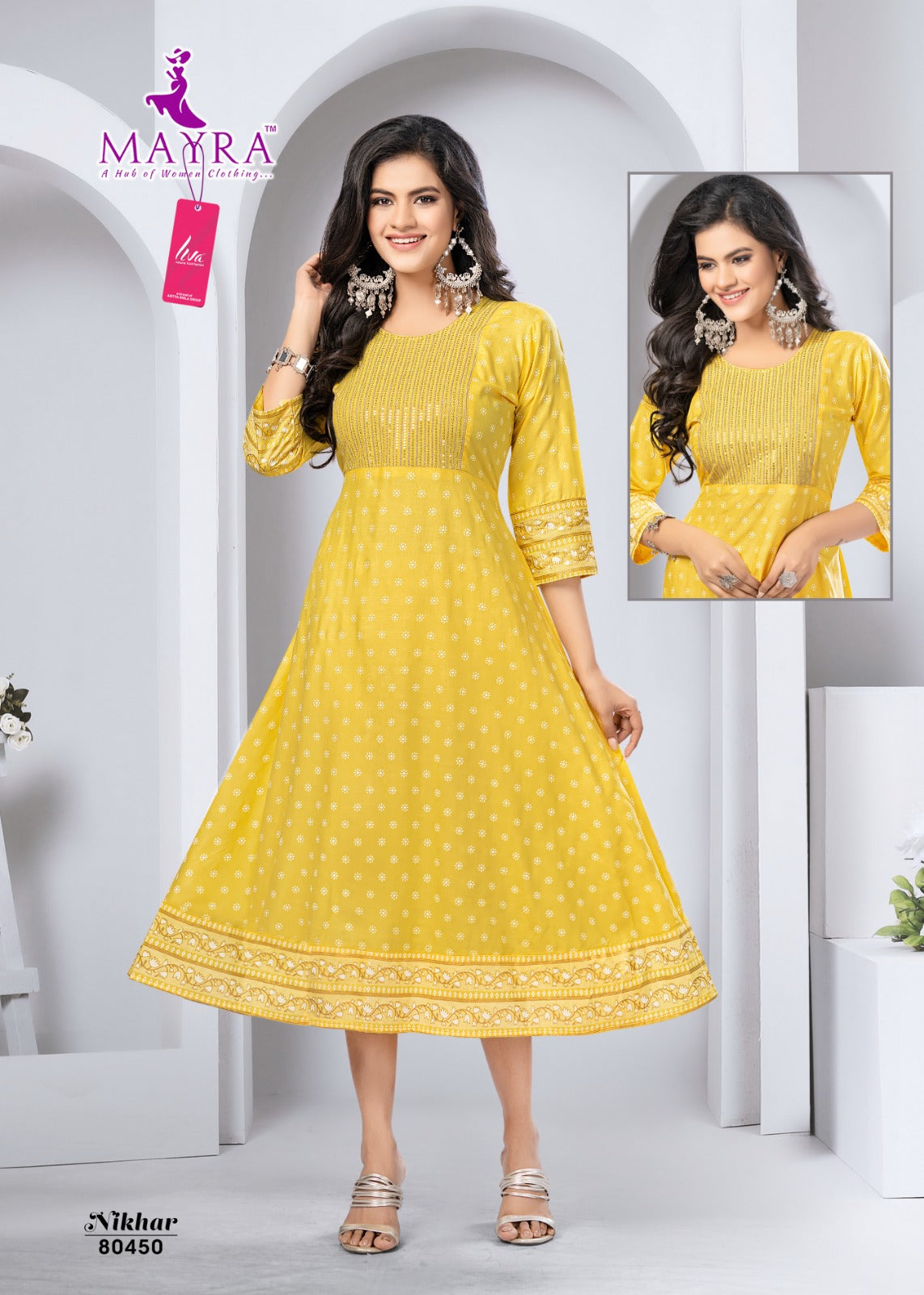 Nikhar Mayra Viscose Rayon Anarkali Kurtis