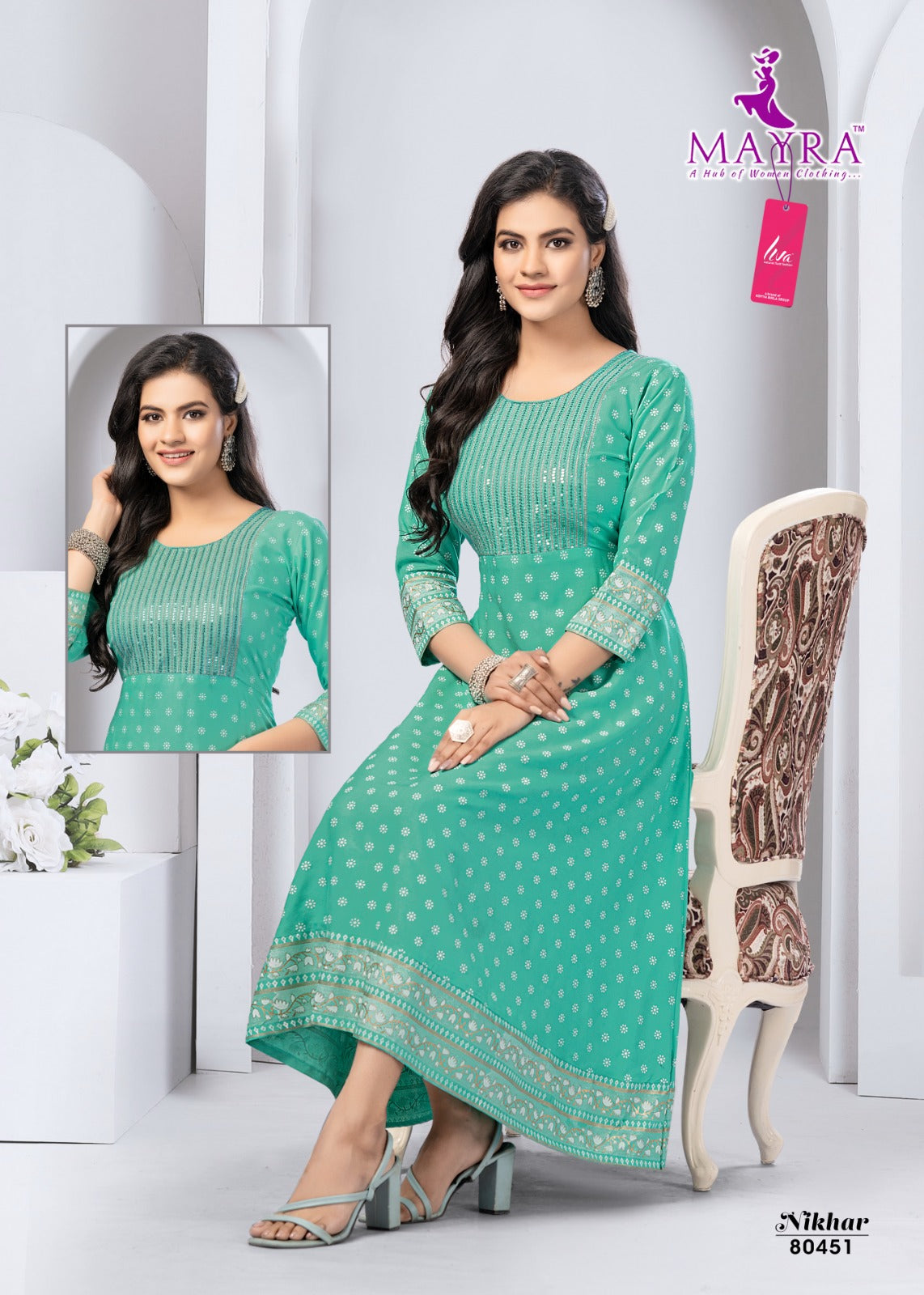Nikhar Mayra Viscose Rayon Anarkali Kurtis