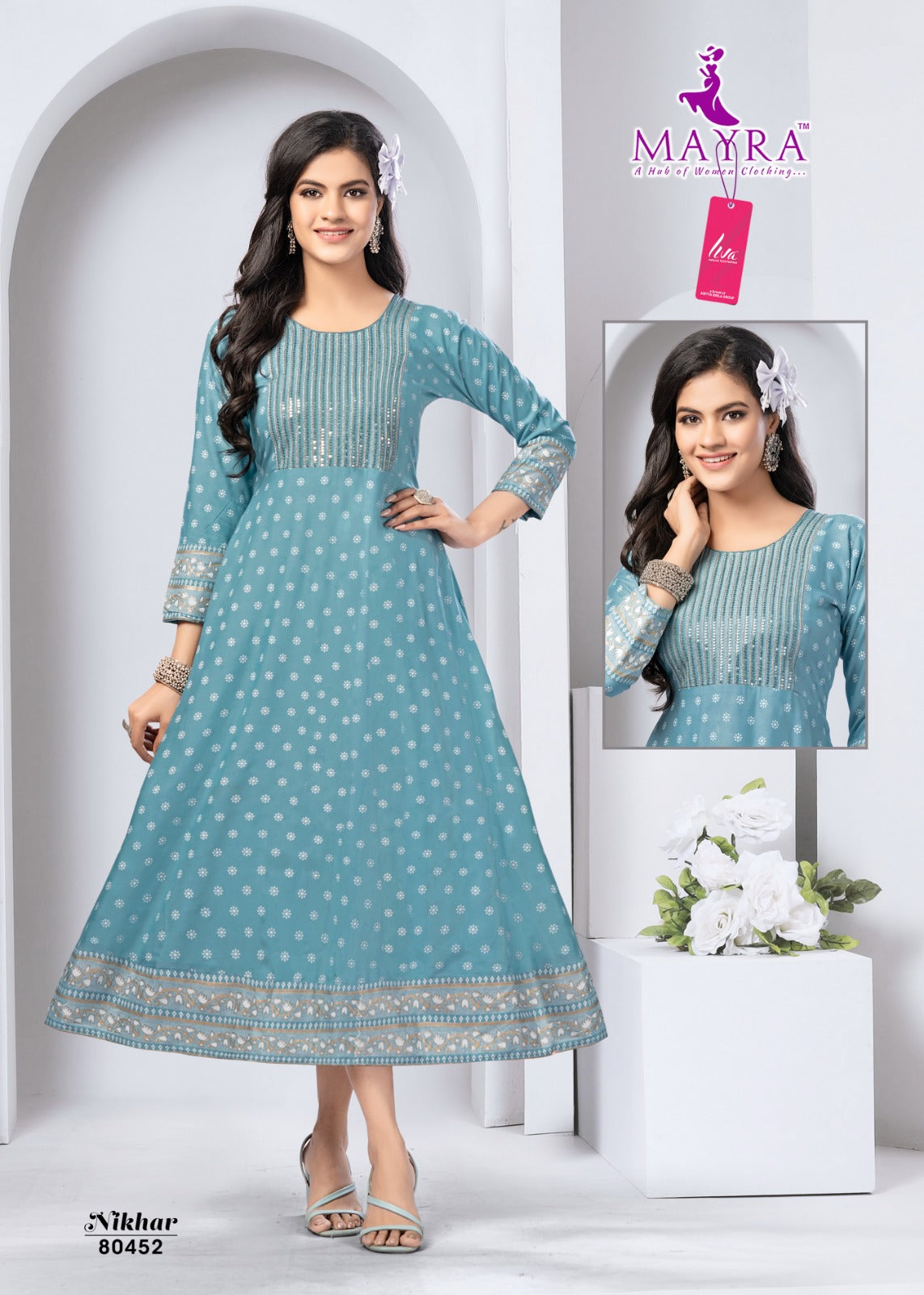 Nikhar Mayra Viscose Rayon Anarkali Kurtis