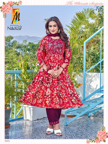 Nikhar Vol 2 Master Rayon Readymade Pant Style Suits