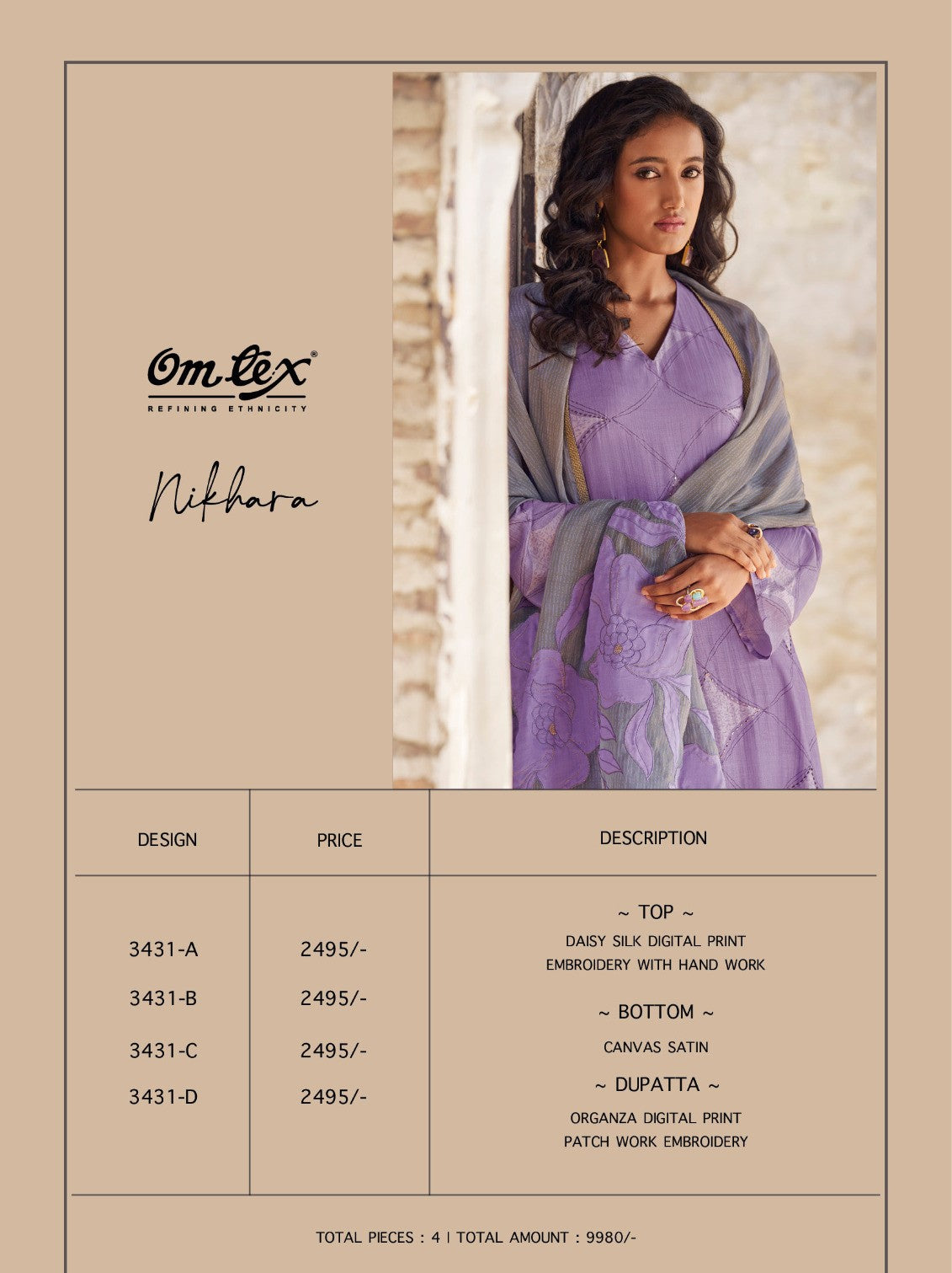 Nikhara Omtex Dasy Silk Pant Style Suits