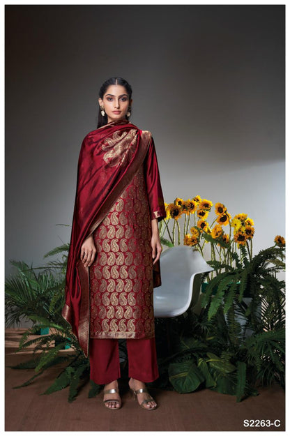 Nilusha 2263 Ganga Woven Silk Plazzo Style Suits