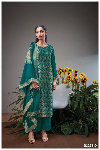 Nilusha 2263 Ganga Woven Silk Plazzo Style Suits