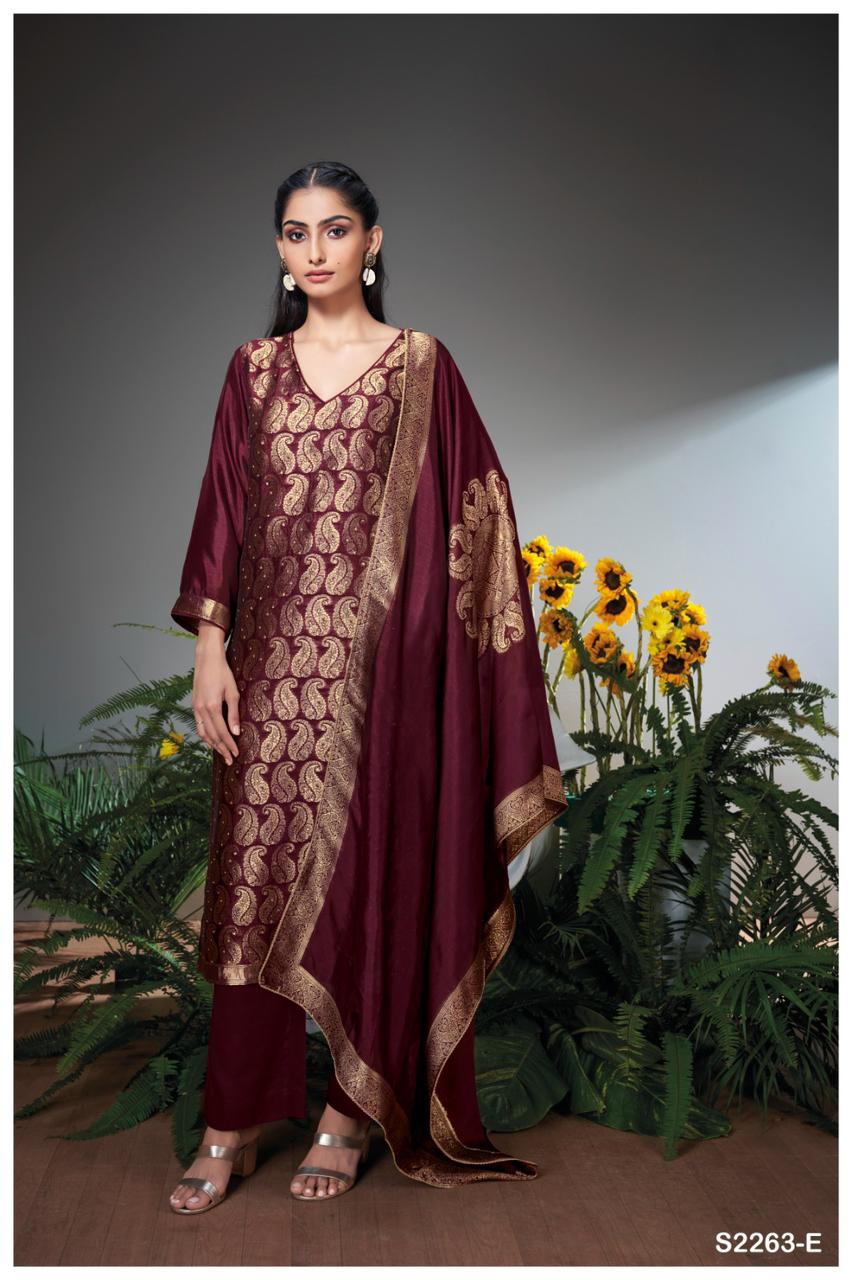 Nilusha 2263 Ganga Woven Silk Plazzo Style Suits