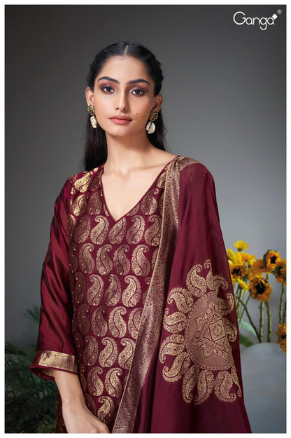 Nilusha 2263 Ganga Woven Silk Plazzo Style Suits