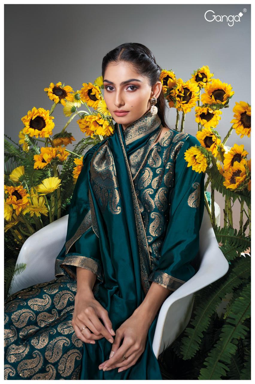 Nilusha 2263 Ganga Woven Silk Plazzo Style Suits