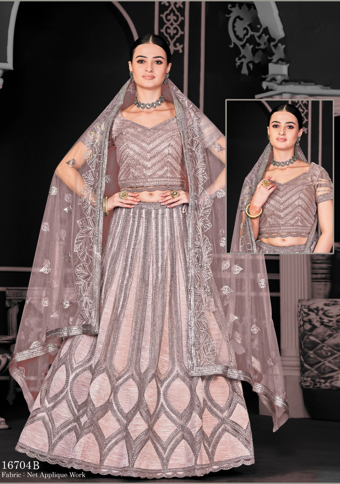 Nimaya-Bonanza Vol 02 Mahotsav Net Lehenga Choli