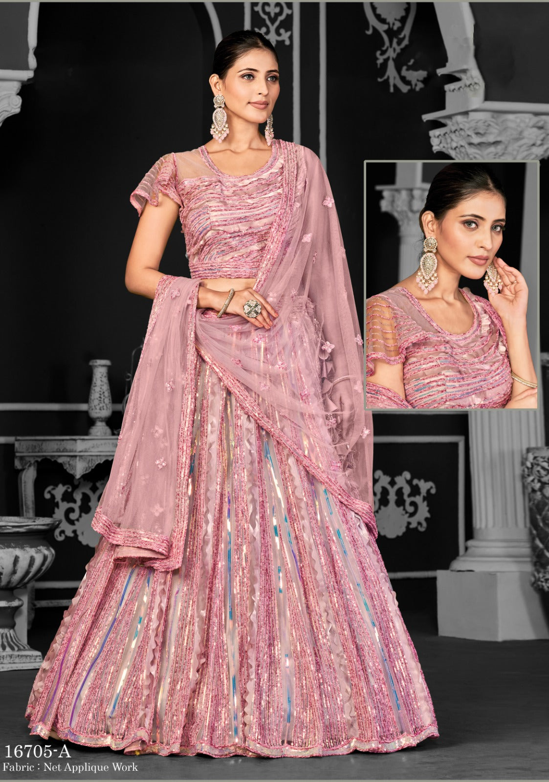 Nimaya-Bonanza Vol 02 Mahotsav Net Lehenga Choli