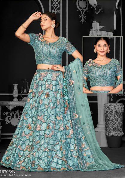 Nimaya-Bonanza Vol 02 Mahotsav Net Lehenga Choli